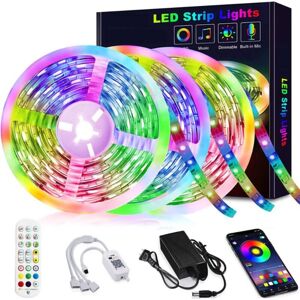 Groofoo - 15M led Strip, Bluetooth led Strip Light 5050 rgb 12V 270 led Lights, app Controlled, ir Remote and Controller for Home, Bedroom, tv,