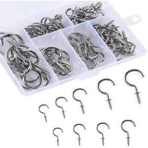 191pcs Stainless Steel Screw Hooks Ceiling Screw Hook Suitable For Outdoor And Indoor Plant Tea Cups Denuotop