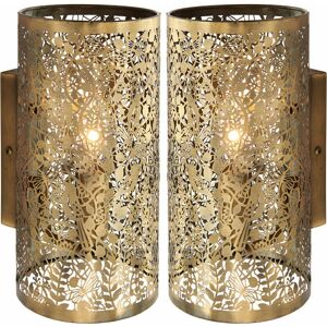 LOOPS 2 pack Dimming led Wall Light Pretty Brass Birds Steel Shade Modern Lamp Fitting