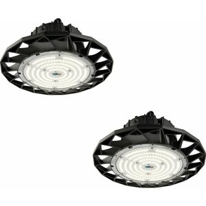 LOOPS 2 pack High Bay Emergency Pendant Light 150W Daylight White led - Matt Black