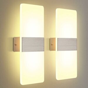 DENUOTOP 2 Pack led Indoor Wall Light 12W Warm White 3000K ac 230V Acrylic Wall Lamp Modern Design Decoration Wall Light Fixture for Living Room Bedroom