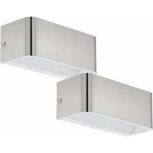 LOOPS 2 pack Wall Light Colour Satin Nickel Front Cover Box Structure led 10W Included