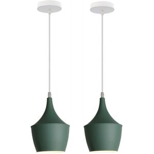 Wottes - Modern Pendant Light Indoor Hanging Ceiling Lamp Simple Nordic Chandelier Green 2Pcs