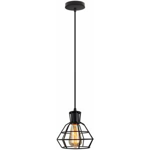 WOTTES Modern Pendant Ceiling Light Flush Mount Chandelier Metal Cage Hanging Lamp - 1 Pcs