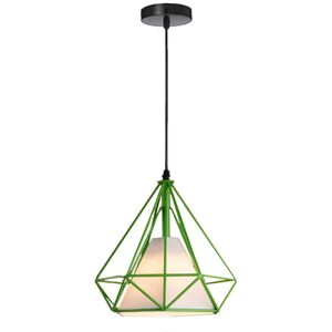 WOTTES Retro Industrial Pendant Light Metal Ceiling Hanging Lamp Adjustable Chandelier Ø25CM - Green