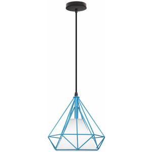 Wottes - Retro Industrial Pendant Light Metal Ceiling Hanging Lamp Adjustable Chandelier Ø25CM - Blue