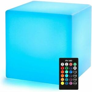 Langray - 20cm Light Cube led Night Light for Kids with Remote Control, Dimmable Adjustable, 16 Colors Lighting, Color Changing Bedside Lamp Mood