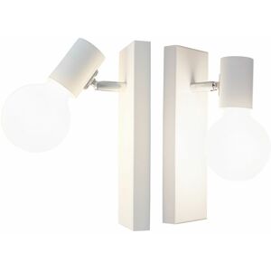 WOTTES 2Pcs Wall Light Fitting Vintage Indoor Wall Lamp Fixtures Rotatable Metal Wall Sconce White