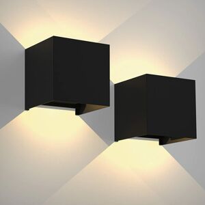 WOTTES 2Pcs led Wall Lights Indoor Up Down Wall Lamp Modern Wall Sconce - Warm White Light