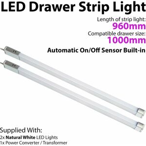 LOOPS 2x 1000mm led Drawer Strip Light auto on/off pir sensor Kitchen Cupboard Door