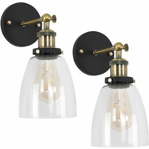 Valuelights - 2 x 21031 Ambrose s/pk A/Brass/BLK wl