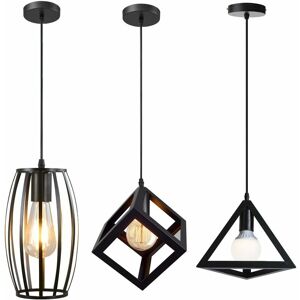 Wottes - 3 Pcs Ceiling Pendant Light Modern Metal Chandelier Adjustable Indoor Hanging Lamp for Kitchen Bedroom