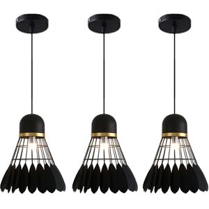 Wottes - 3 Pieces Modern Ceiling Pendant Light Badminton Chandelier Lampshade Adjustable Hanging Lamp