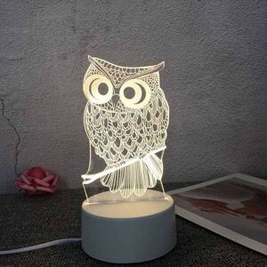 HÉLOISE 3D LED Illusion Bedside Lamp Optical Night Light Kids Owl Night Light Night Light Xmas Gift for Bedroom Bedside Baby Table Xmas Gift Party Birthday