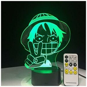 Héloise - 3D Led Touch Switch Night Light One Piece Luffy Table Lamp Usb Colors Atmospheres Decor Led Lighting For Birthday Gifts Gx