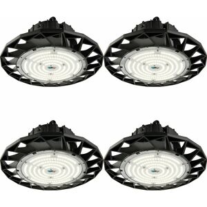 LOOPS 4 pack High Bay Emergency Pendant Light 100W Daylight White led - Matt Black