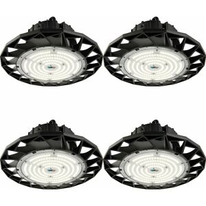 LOOPS 4 pack High Bay IP65 Pendant Light - 100W Daylight White led - Matt Black