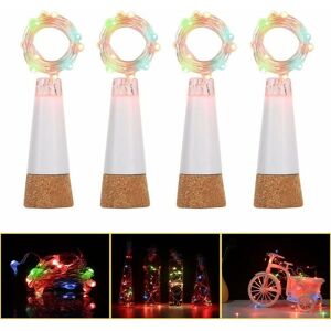 Hoopzi - 4 pcs bottling lights usb rechargeable multi-color changing flashing fairy tale bottle lights 78 inches 20 led waterproof cork string