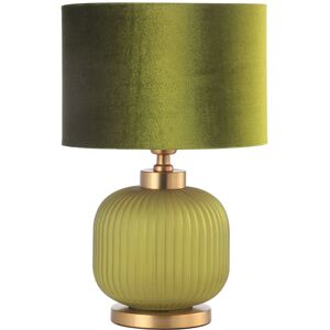 Vanity Living - 44.5cm Living Room Table Lamp with Glass Base, Buffet Bedside Lamp for Bedroom - Green/Green