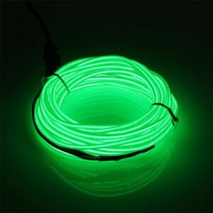 HOOPZI 5M el Wire el Neon Cable Battery Operated Electroluminescent Lighting for Halloween Party (Green)