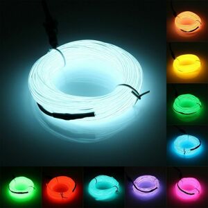 HOOPZI 5M el Wire el Neon Cable Battery Operated Electroluminescent Lighting for Halloween Party (White)