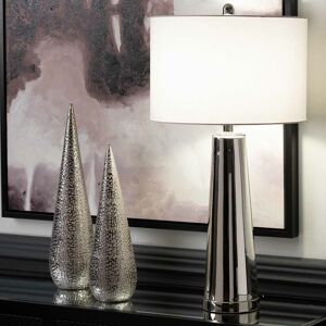 Vanity Living - 70cm Set of 2 Table Lamp for Bedroom Furniture, Bedside Buffet Lamp with Glass Base - SilverWhite