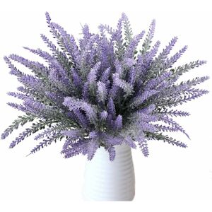 8 packs of beautiful purple lavender decorative artificial plant bouquets, real simulated flowers for bedroom and window sill. Denuotop