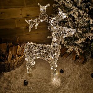 Samuel Alexander - 90cm led Indoor Outdoor Acrylic Standing Reindeer Christmas Decoration in Warm White