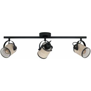 LOOPS Adjustable 3 Bulb Ceiling Spotlight Black Round Shade 40W E27 Kitchen Island