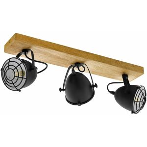 LOOPS Adjustable 4 Bulb Ceiling Spotlight Wood & Black Shade 40W E27 Kitchen Island