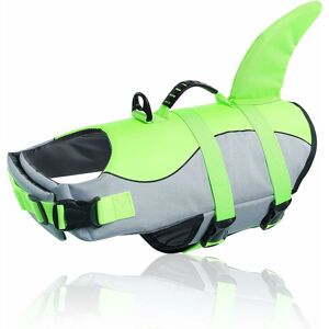 Denuotop - Adjustable Dog Life Vest with Soft Handle Pet Floatation Life Vest Swimming Pool, Beach, Boating Green, m