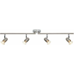 LOOPS Adjustable Head Ceiling Spotlight Brushed Chrome Quad GU10 Kitchen Bar Downlight