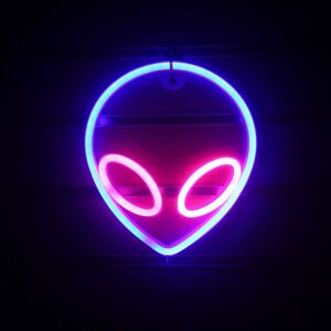 LANGRAY Alien Neon Signs led Neon Wall Sign Pink Blue Neon Lights for Bedroom Kids Room Hotel Shop Restaurant Game Office Wall Art Decoration Sign Party