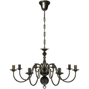 Berkfield Home - Antique Black Metal Chandelier 8 x E14 Bulbs