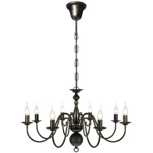 Berkfield Home - Antique Black Metal Chandelier 8 x E14 Bulbs