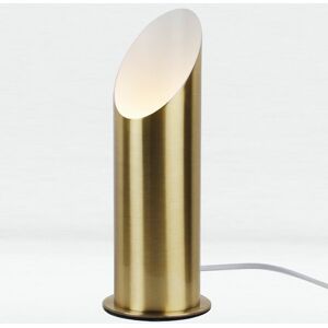 First Choice Lighting - Antique Brass Tubular Floor Uplight - Antique brass plate with white detail