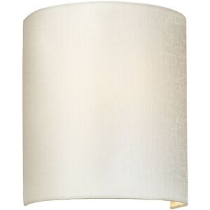 LightBox Cooper Small Curved Wall Light, Polished Chrome, Ivory Faux Silk Shade - Elstead