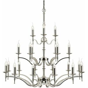 LOOPS Avery Ceiling Pendant Chandelier Light 21 Lamp Bright Nickel Curved Candelabra