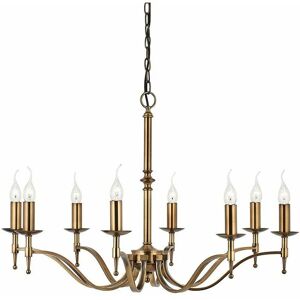 LOOPS Avery Ceiling Pendant Chandelier Light 8 Lamp Antique Brass Curved Candelabra