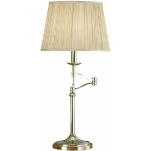 LOOPS Avery Luxury Swing Arm Table Lamp Bright Nickel & Beige Shade Adjustable Light