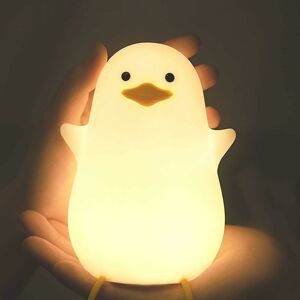 Baby Duck Night Light, Kids LED Night Light, Baby Room Decor, Seagull Bedside Lamp, Dimmable USB Silicone Kids Lamp, Warm Sleep Light GROOFOO