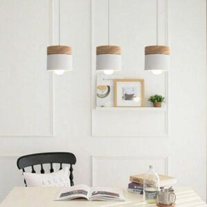 HOOPZI BETTE Suspension, chandelier Lamp Nordic Wood Pendant Lamp Retro Light Fixture E27 Modern Pendant Light Adjustable Hanging Light Single Head for DIY