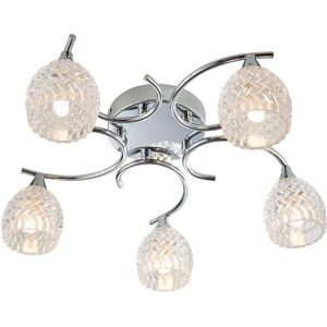 Boyer - 5 Light Semi Flush Multi Arm Ceiling Light Chrome, G9 - Endon