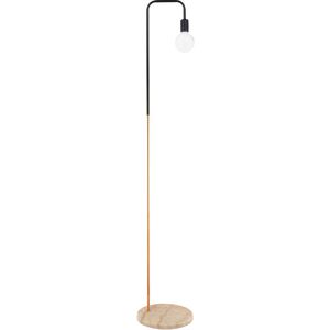 PRIVATEFLOOR Marble Base Floor Lamp - Living Room Lamp - Carlo Chrome Rose Gold Marble, Iron - Chrome Rose Gold