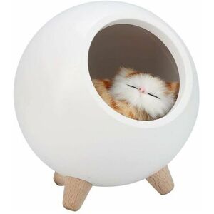 Rose - Cat Pet House Table Lamp, Soft Atmosphere Cat Night Lamp (White)