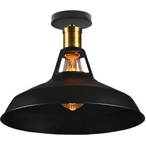 AXHUP Ceiling Lamp 27cm Ceiling Light Industrial Vintage Iron Lampshade Black Lamp for Corridor Balcony Stairs 1PCS