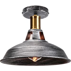 AXHUP Ceiling Lamp 27cm Ceiling Light Industrial Vintage Iron Lampshade Gray Lamp for Corridor Balcony Stairs 1PCS