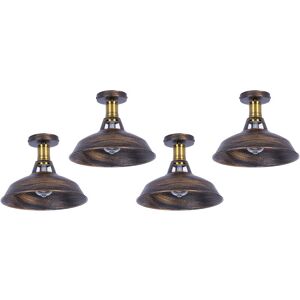 Axhup - Ceiling Lamp 27cm Ceiling Light Industrial Vintage Iron Lampshade Bronze Lamp for Corridor Balcony Stairs 4PCS