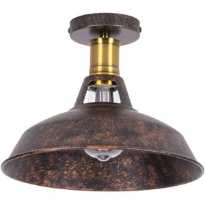 AXHUP Ceiling Lamp 27cm Ceiling Light Industrial Vintage Iron Lampshade Rust Lamp for Corridor Balcony Stairs 1PCS