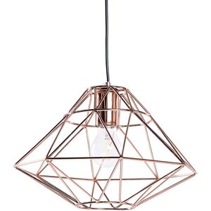 Beliani - Modern Pendant Cage Lamp Naked Wire Lampshade Geometric Metal Copper Guam - Copper